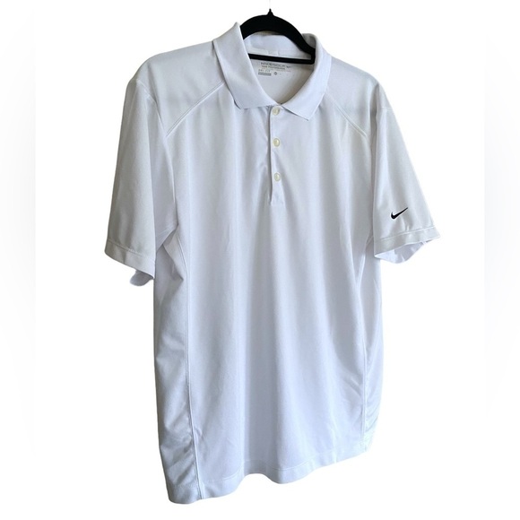 NIKE Golf Tour Performance Polo Men’s Size Medium White Short Sleeve Dri-Fit - Picture 8 of 8
